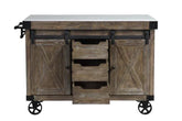 Alforvott Marble & Weathered Gray Finish Serving Cart Model AC00185 By ACME Furniture